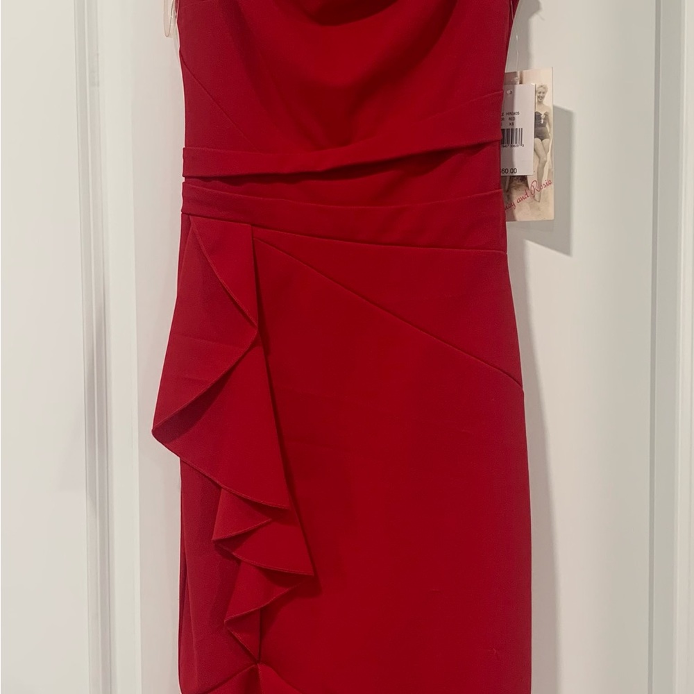 Honey and Rosie Asymmetrical Red Dress